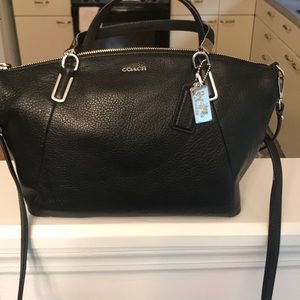 Black leather coach bag